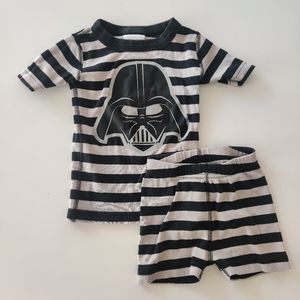 Hanna Andersson Darth Vader Star Wars short Sleeve and Shorts Set Toddler 3T